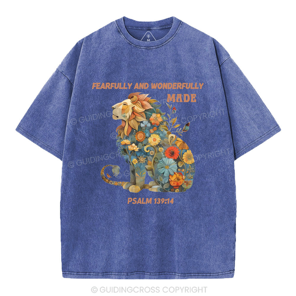 Fearfully And Wonderfully Made Lion Christian Washed Hoodie 