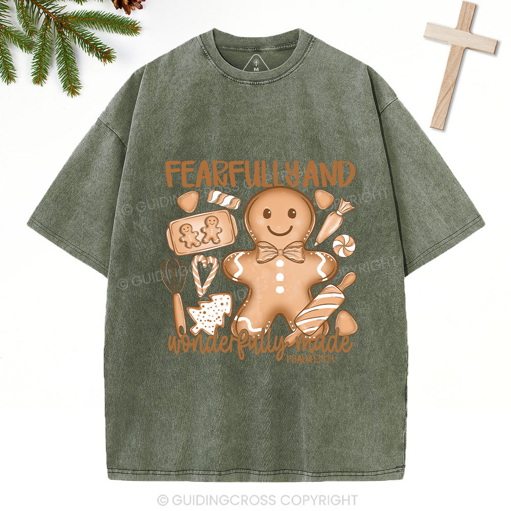 Fearfully And Wonderfuly Made Christian Washed T-Shirt