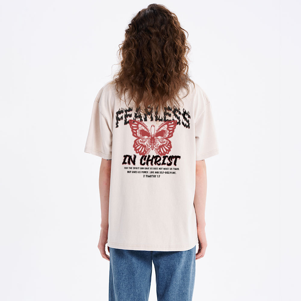 Fearless In Christ Christiain Washed T-Shirt