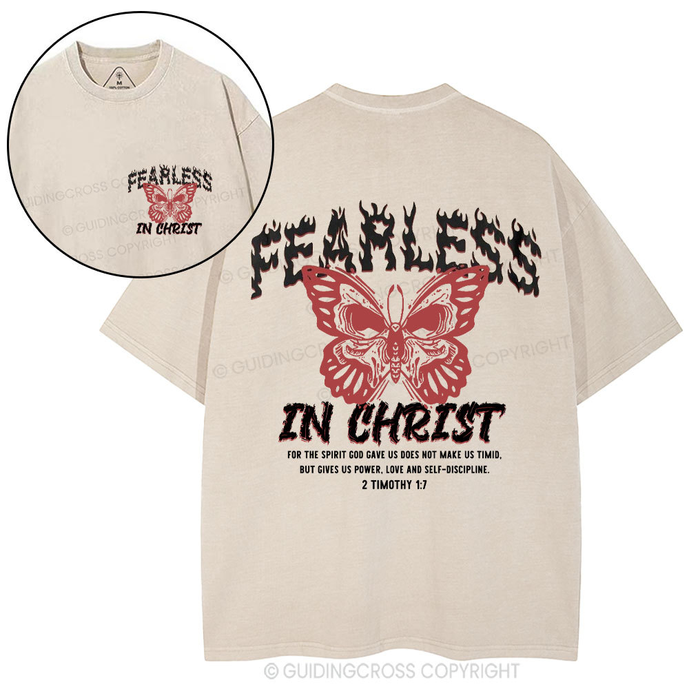 Fearless In Christ Christiain Washed T-Shirt