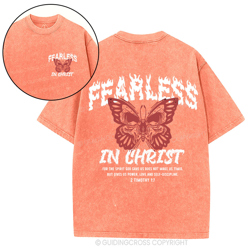 Fearless In Christ Christiain Washed T-Shirt