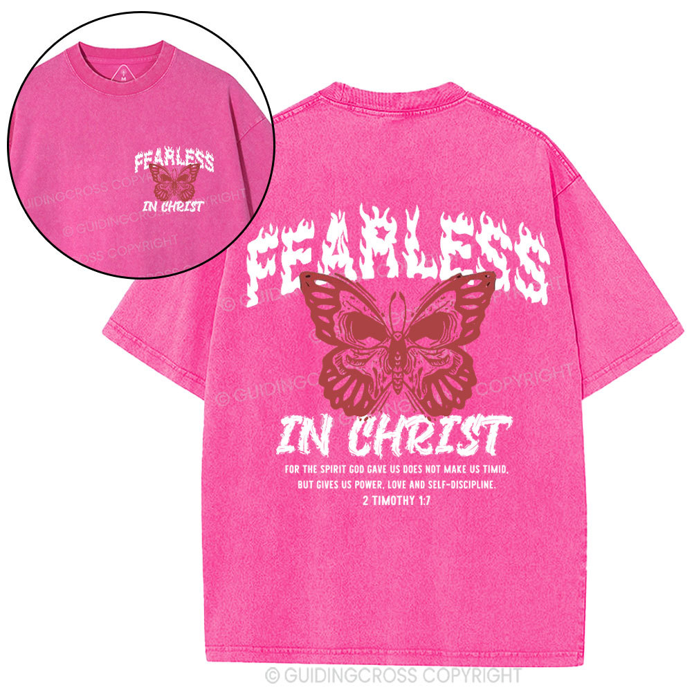 Fearless In Christ Christiain Washed T-Shirt