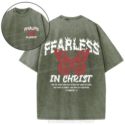Fearless In Christ Christiain Washed T-Shirt