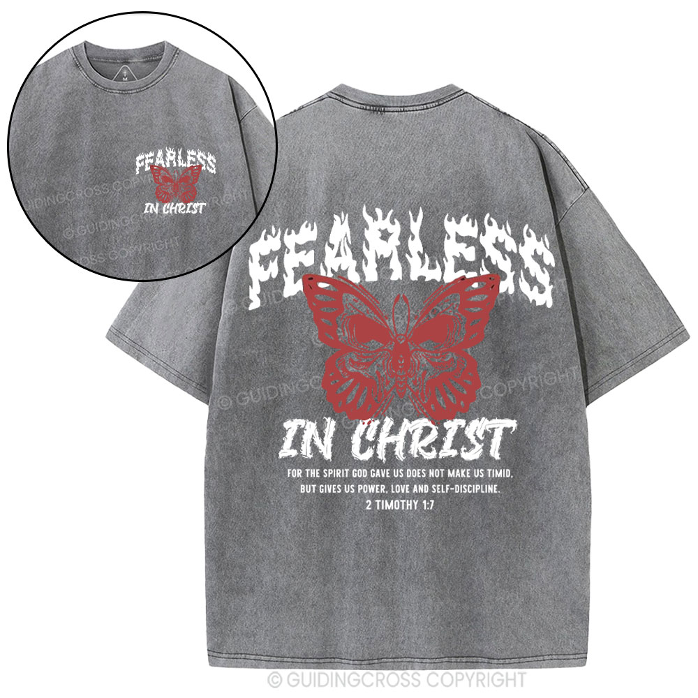 Fearless In Christ Christiain Washed T-Shirt