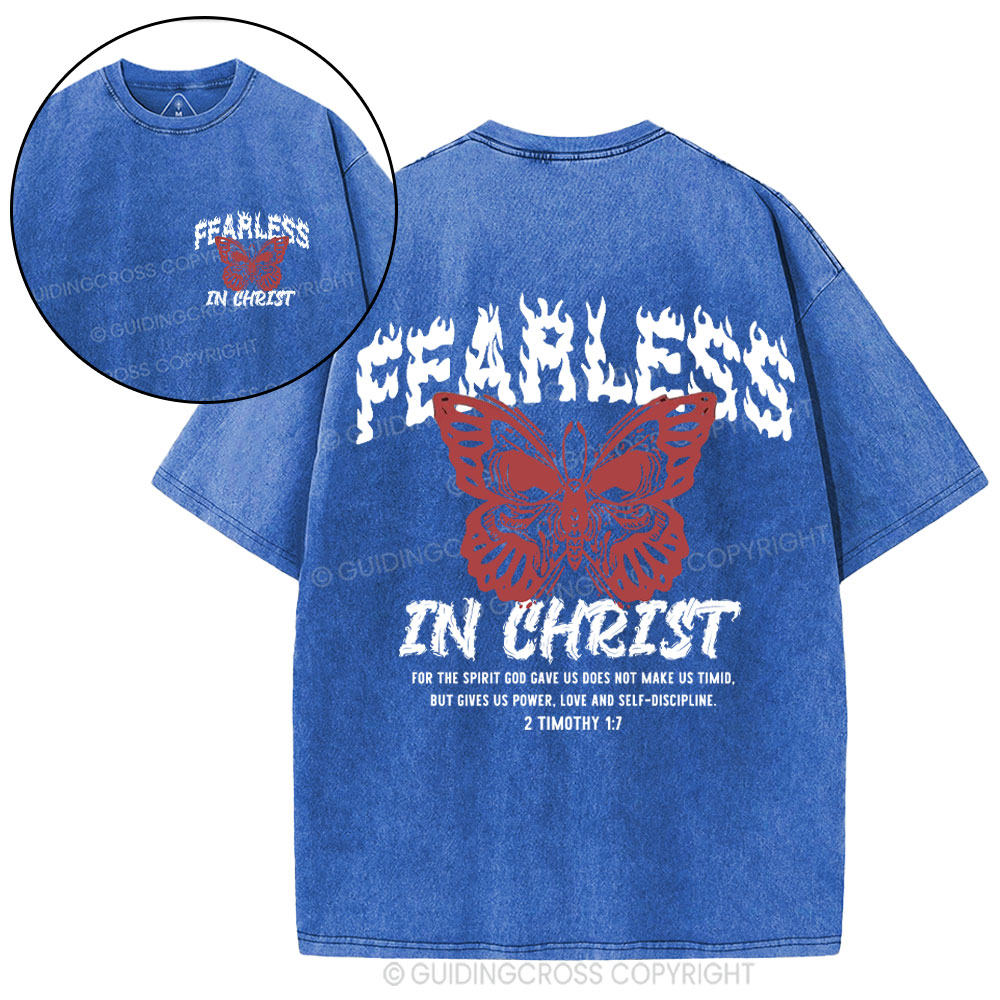 Fearless In Christ Christiain Washed T-Shirt