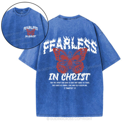 Fearless In Christ Christiain Washed T-Shirt