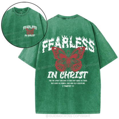 Fearless In Christ Christiain Washed T-Shirt