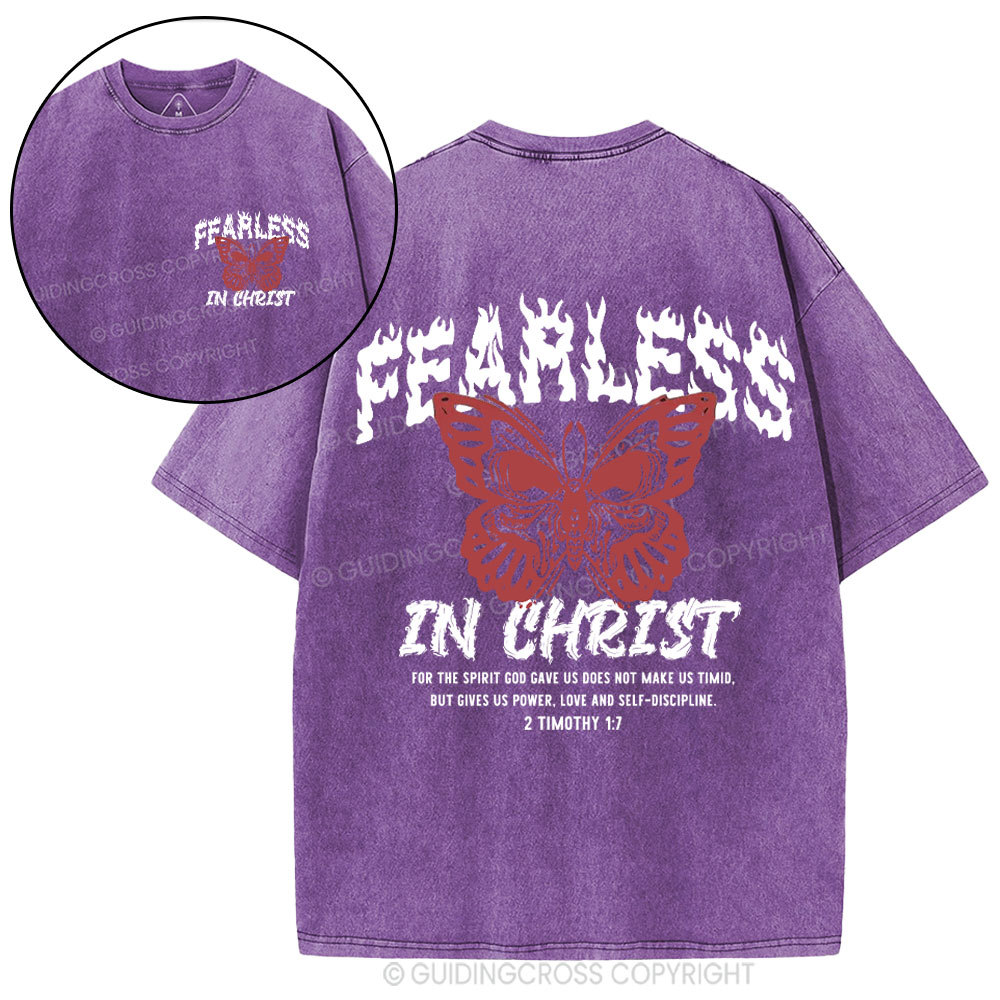 Fearless In Christ Christiain Washed T-Shirt