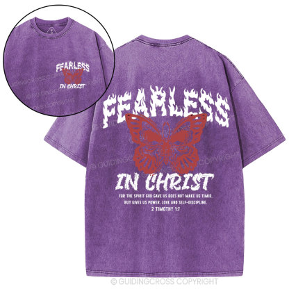 Fearless In Christ Christiain Washed T-Shirt