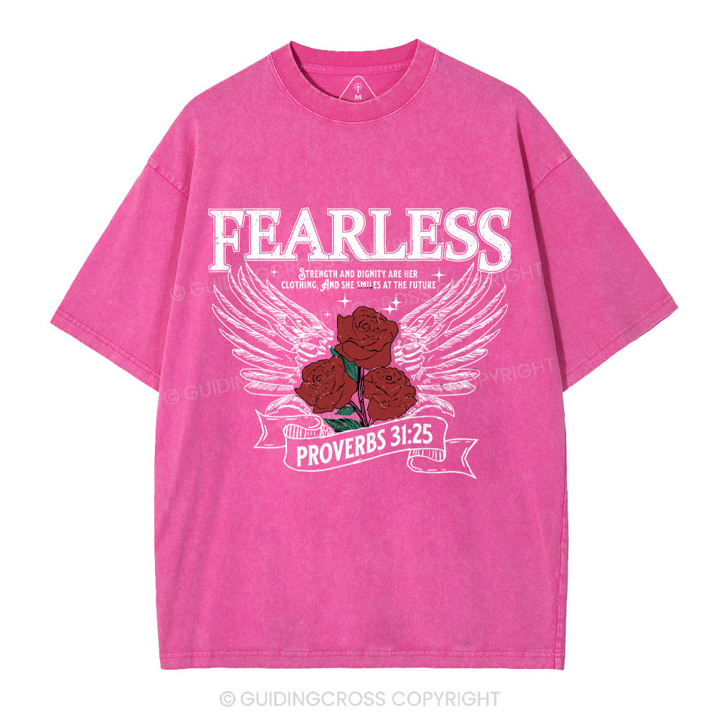 Fearless Srength And Dignity Are Her Clothing Christian Washed T-Shirt