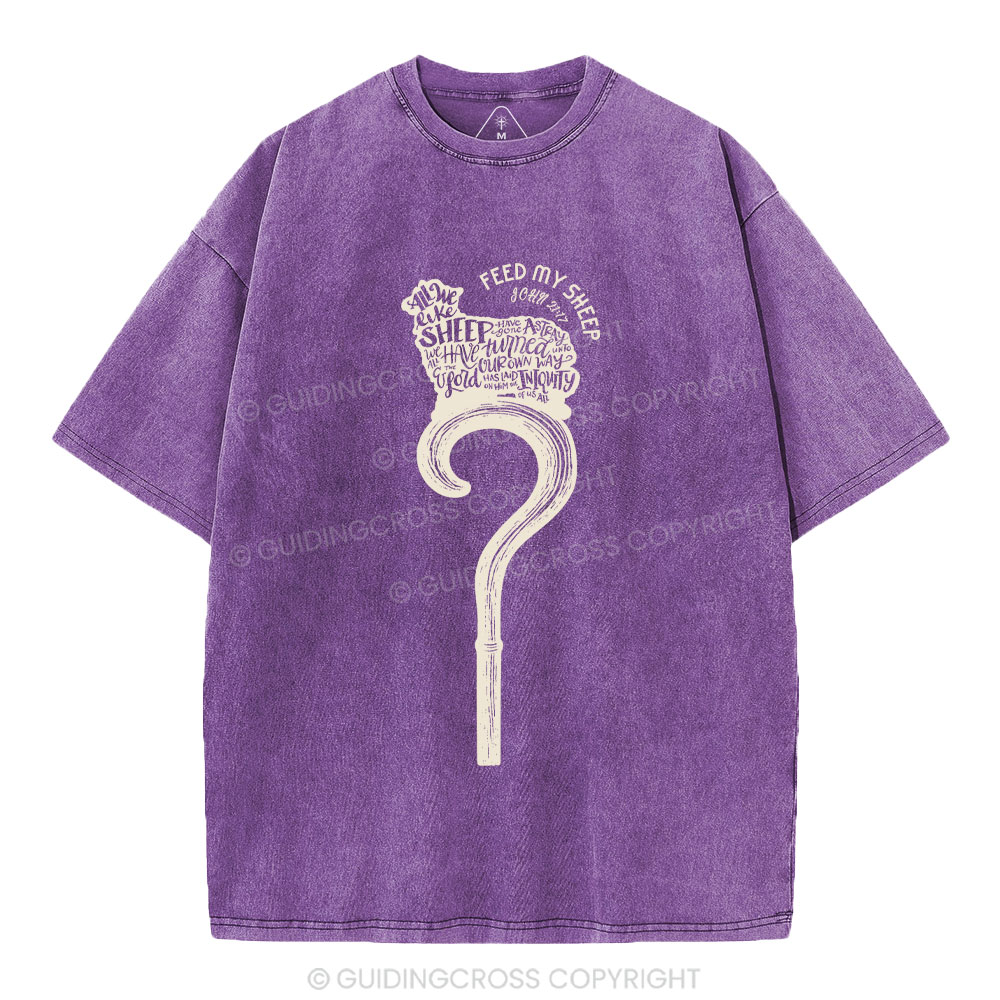 Feed My Sheep Christian Washed T-Shirt