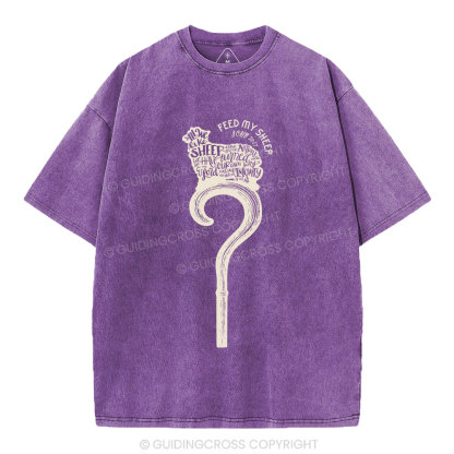 Feed My Sheep Christian Washed T-Shirt