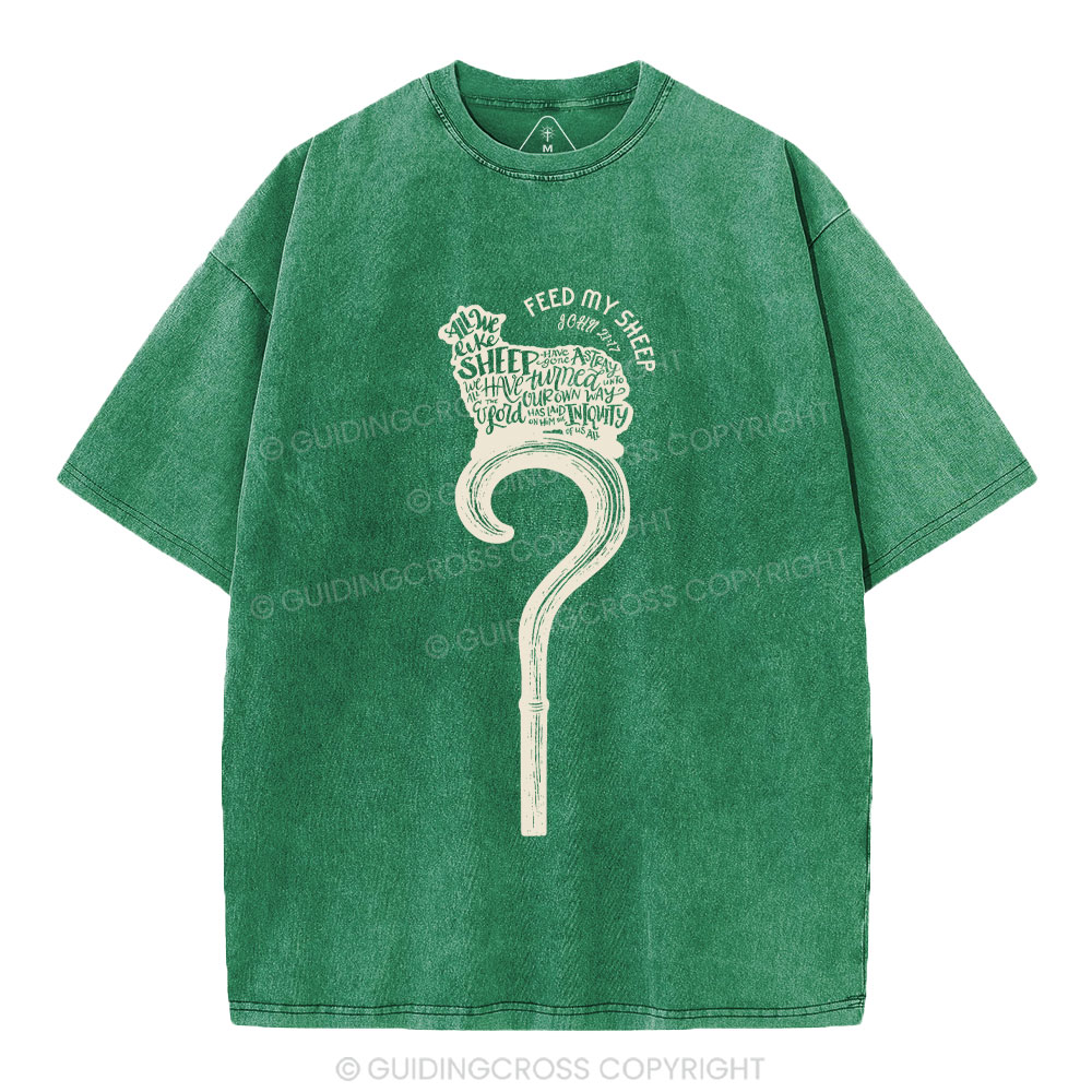 Feed My Sheep Christian Washed T-Shirt