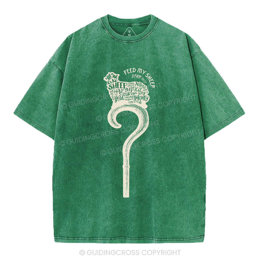 Feed My Sheep Christian Washed T-Shirt