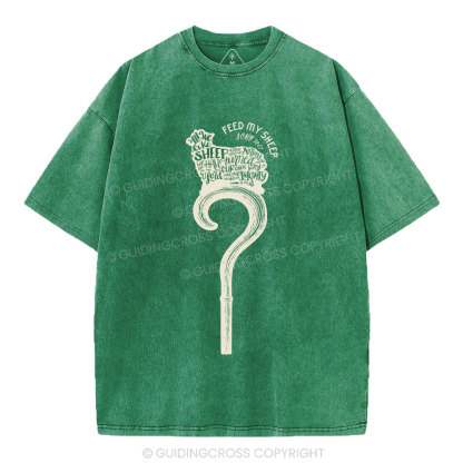 Feed My Sheep Christian Washed T-Shirt
