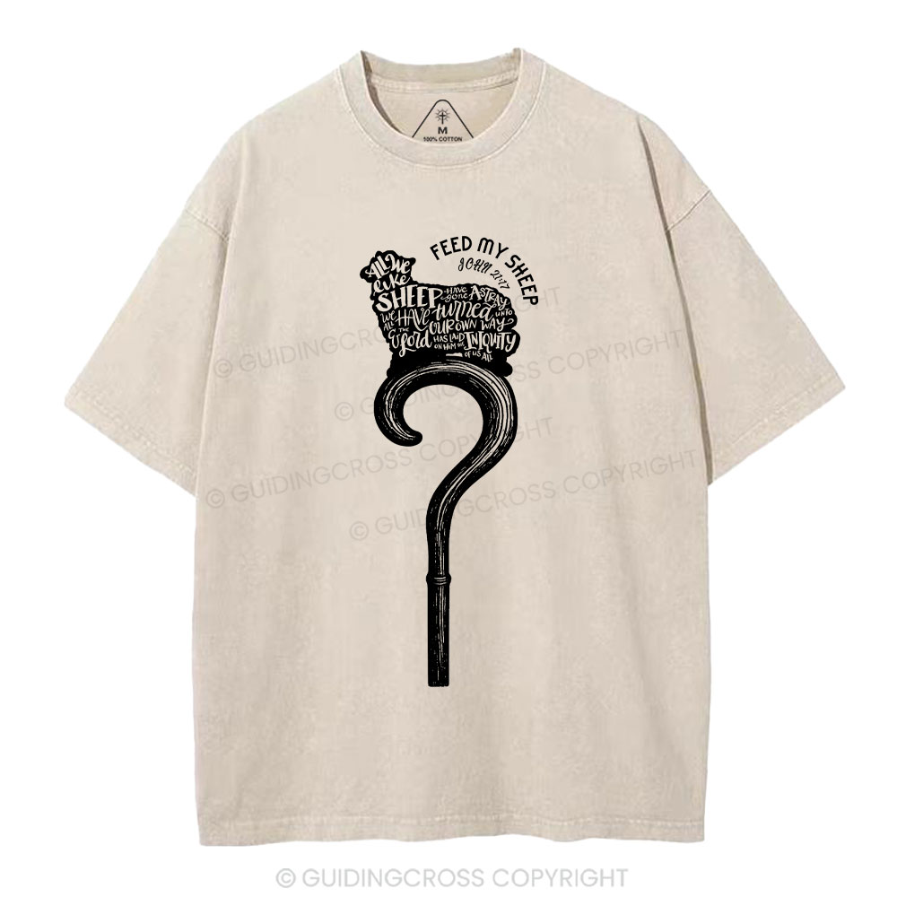 Feed My Sheep Christian Washed T-Shirt