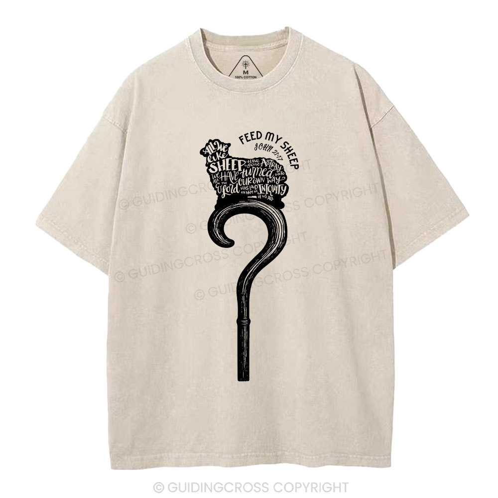 Feed My Sheep Christian Washed T-Shirt