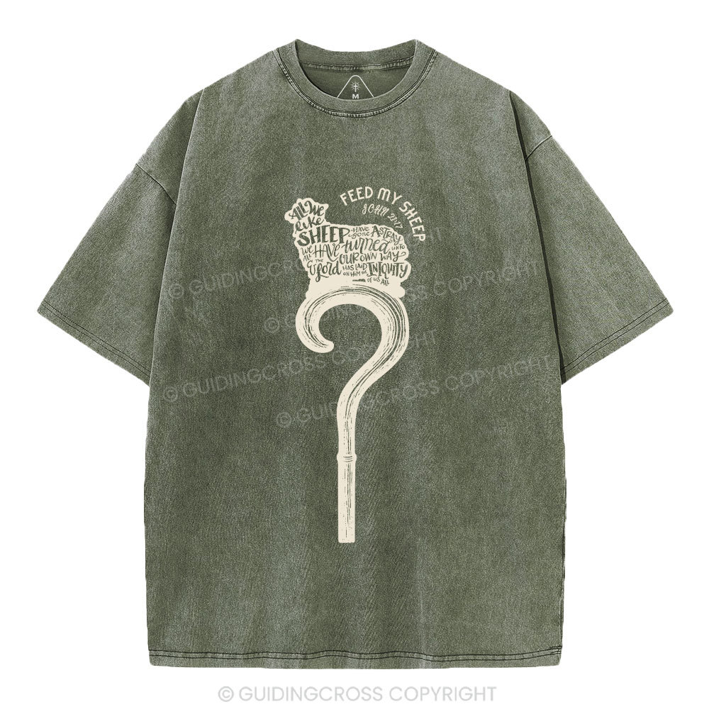 Feed My Sheep Christian Washed T-Shirt