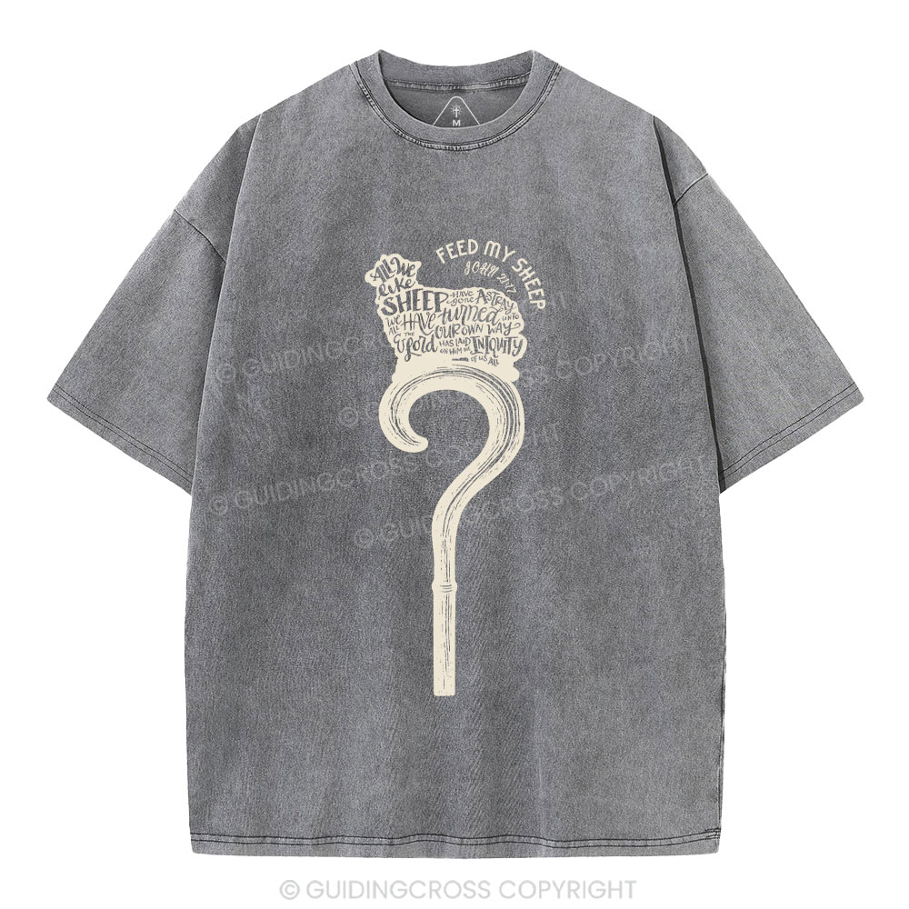 Feed My Sheep Christian Washed T-Shirt