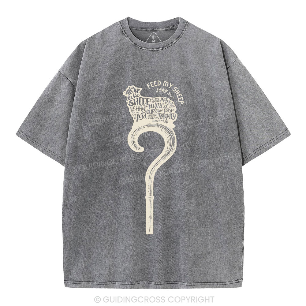 Feed My Sheep Christian Washed T-Shirt
