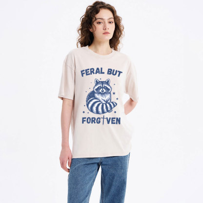 Feral But Forgiven Christian Washed T-Shirt