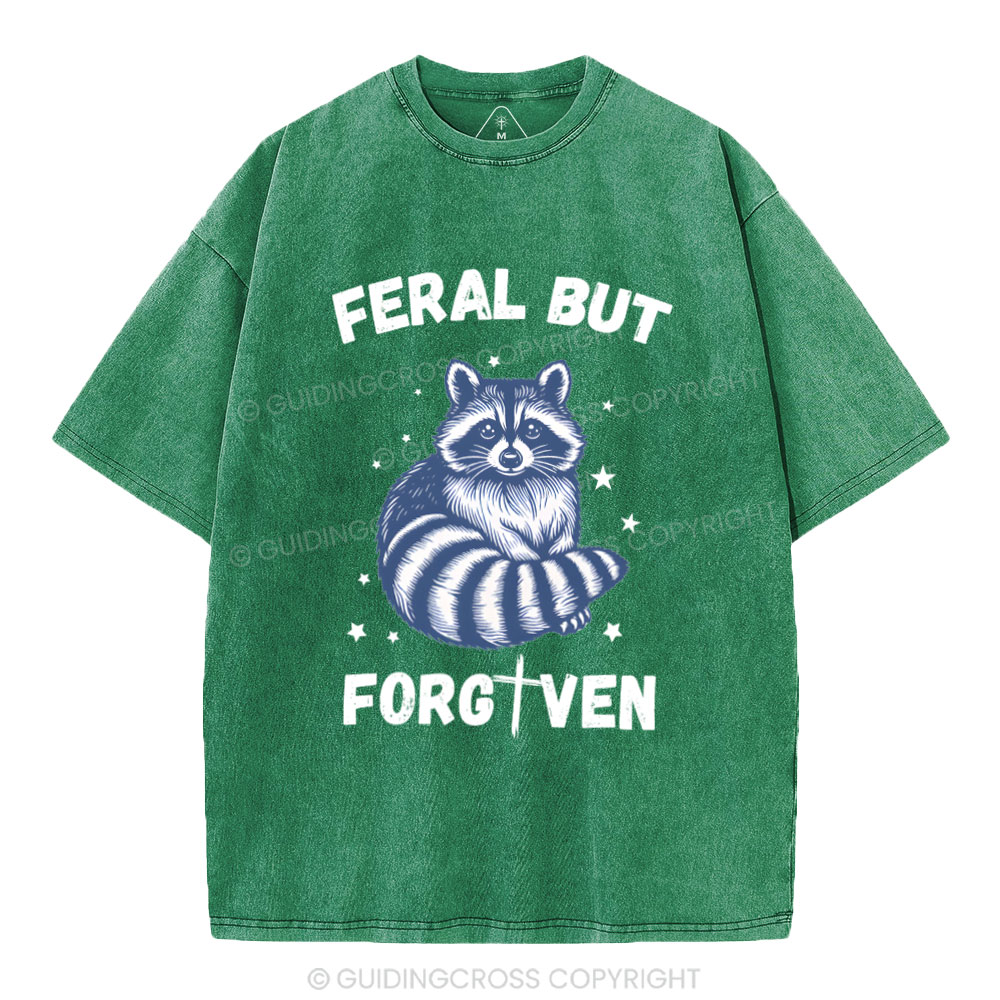 Feral But Forgiven Christian Washed T-Shirt