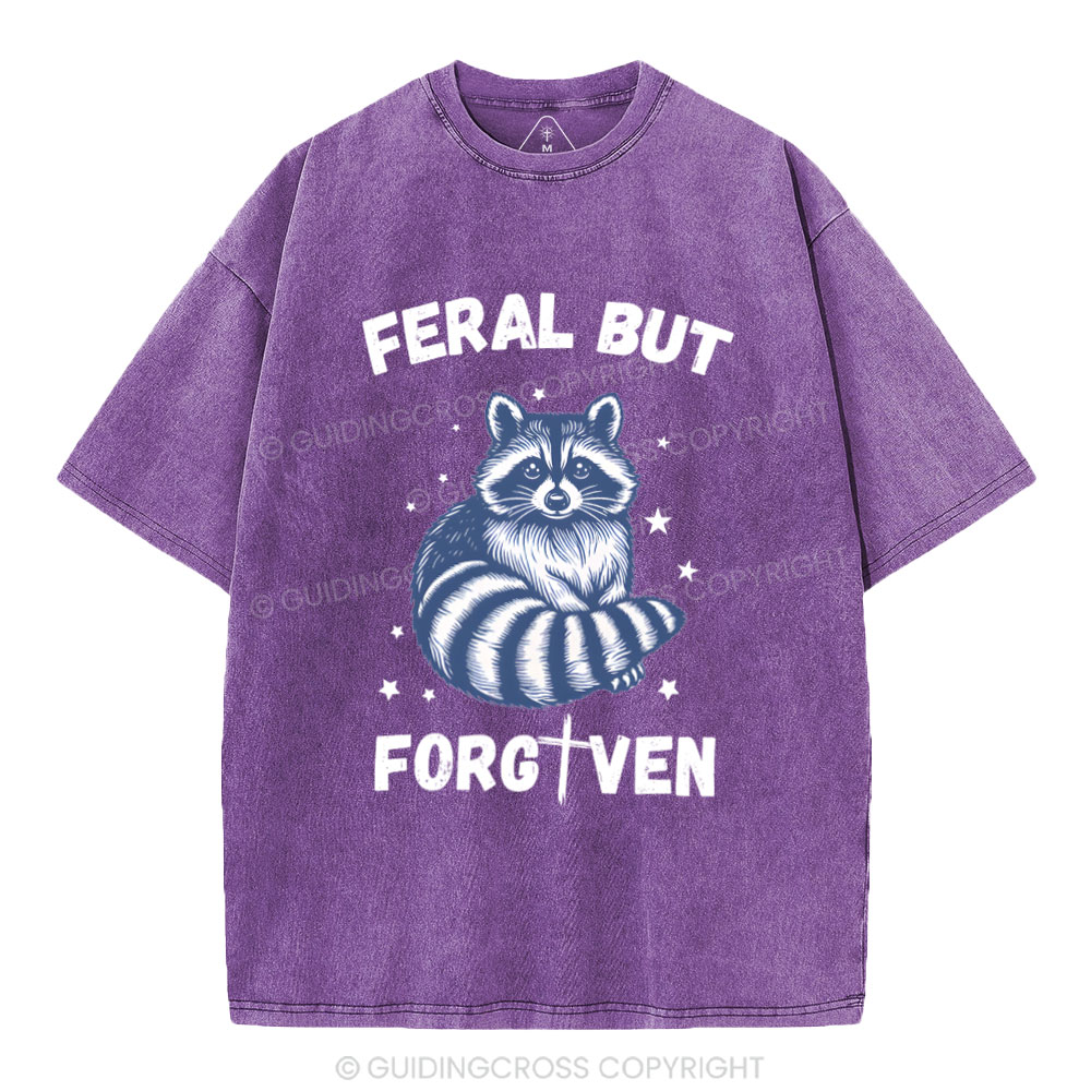 Feral But Forgiven Christian Washed T-Shirt