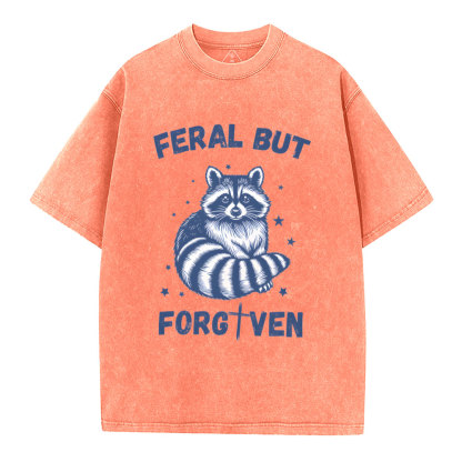 Feral But Forgiven Christian Washed T-Shirt