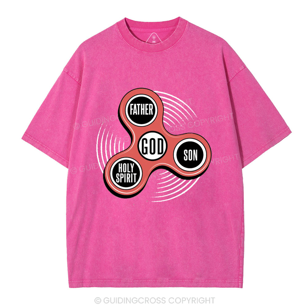 Fidget Spinner Holy Trinity Christian Washed T-Shirt