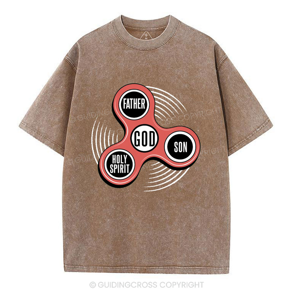 Fidget Spinner Holy Trinity Christian Washed T-Shirt