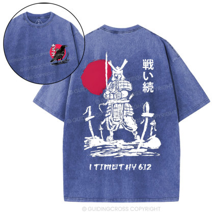 Fight Of The Faith Chirstian Washed T-Shirt