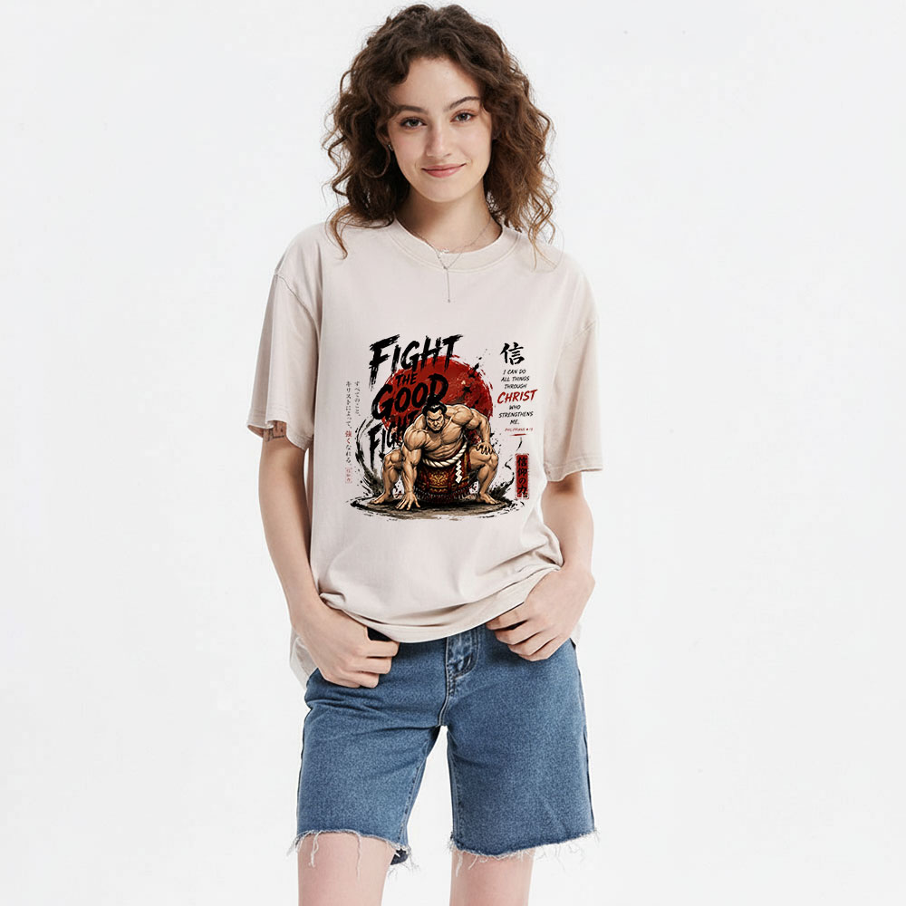 Fight The Good Fight Christian Washed T-Shirt