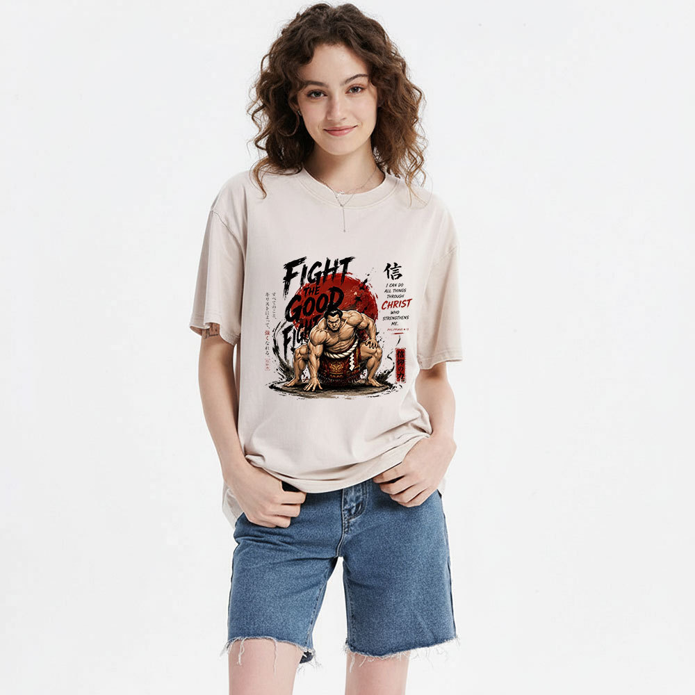 Fight The Good Fight Christian Washed T-Shirt