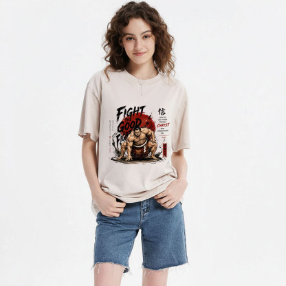 Fight The Good Fight Christian Washed T-Shirt