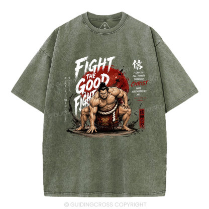 Fight The Good Fight Christian Washed T-Shirt