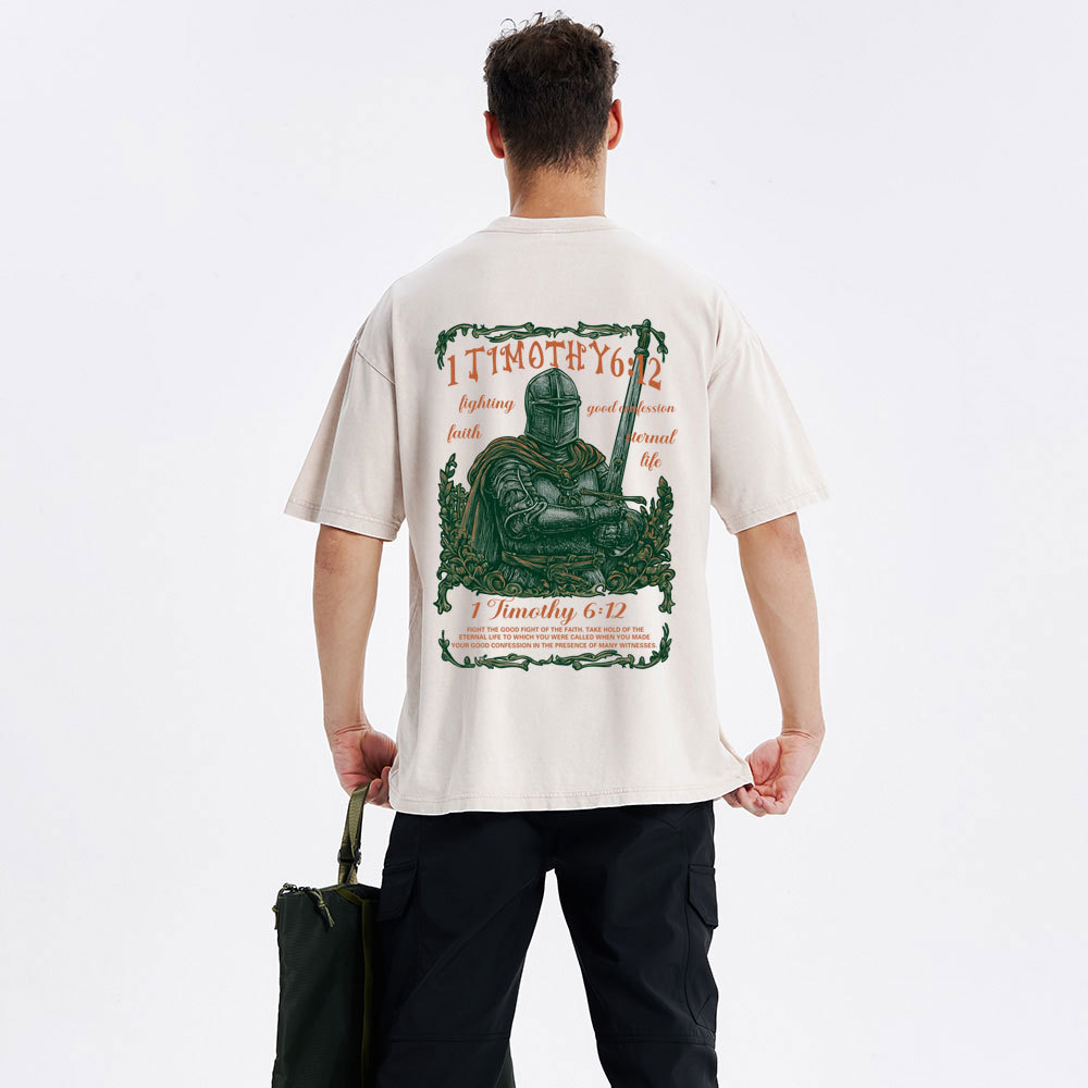 Fight The Good Fight Christian Washed T-Shirt