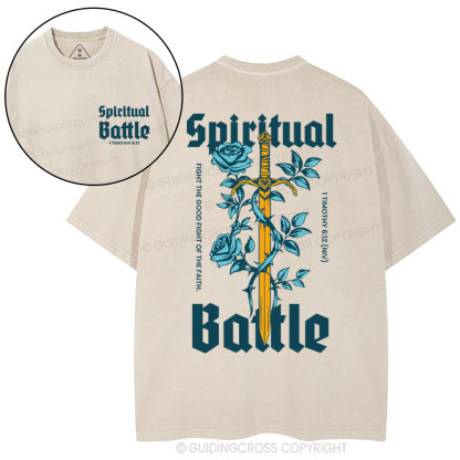 Fight The Good Fight Of The Faith Christian Washed T-Shirt