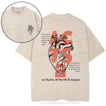 Filled With The Holy Spirit Christian Washed T-Shirt