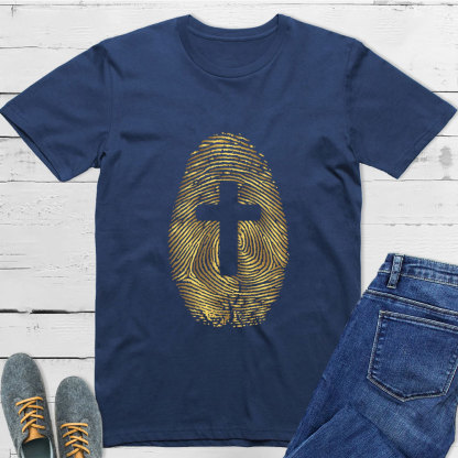 Fingerprint Cross Christian T-Shirt