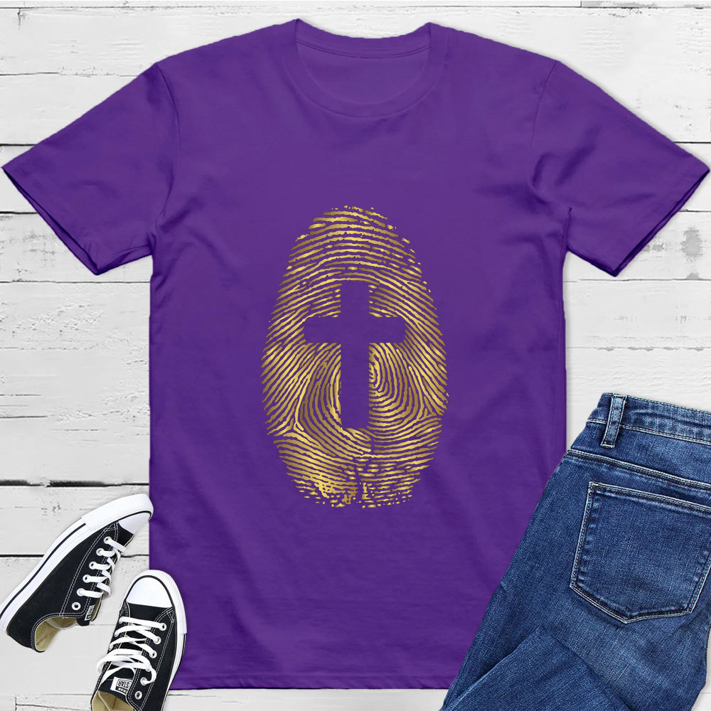 Fingerprint Cross Christian T-Shirt