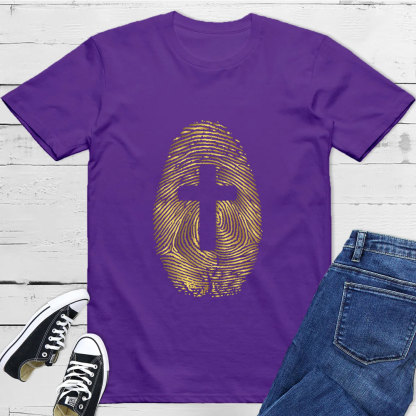 Fingerprint Cross Christian T-Shirt