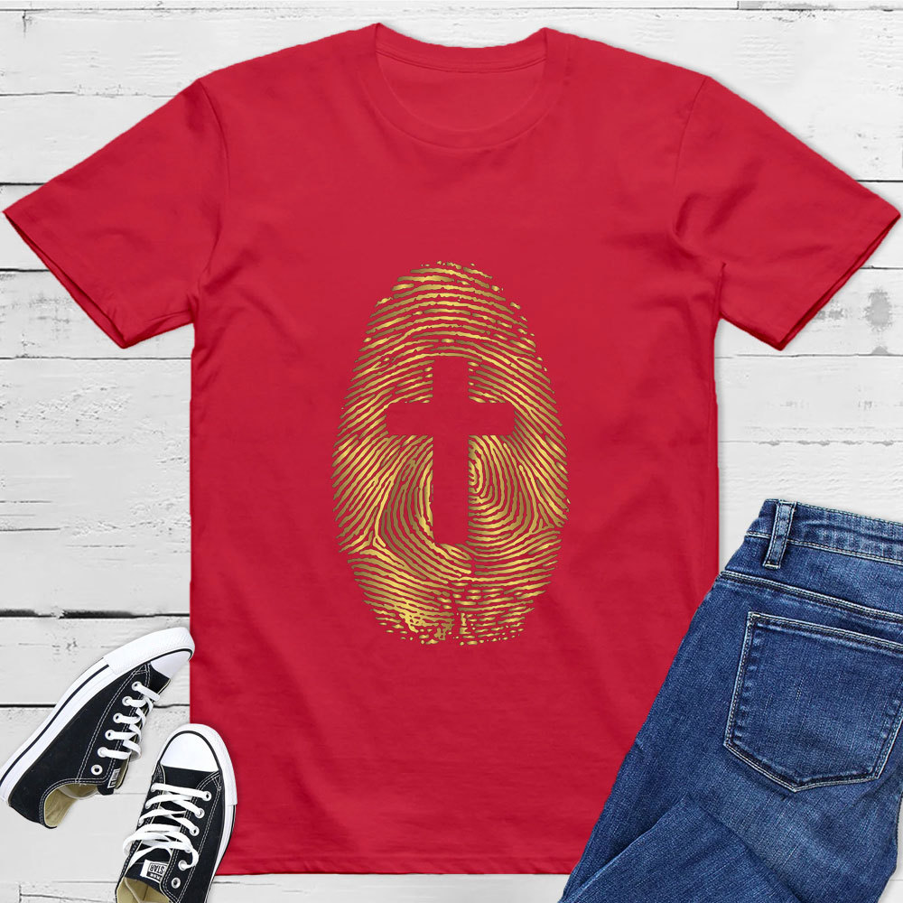 Fingerprint Cross Christian T-Shirt