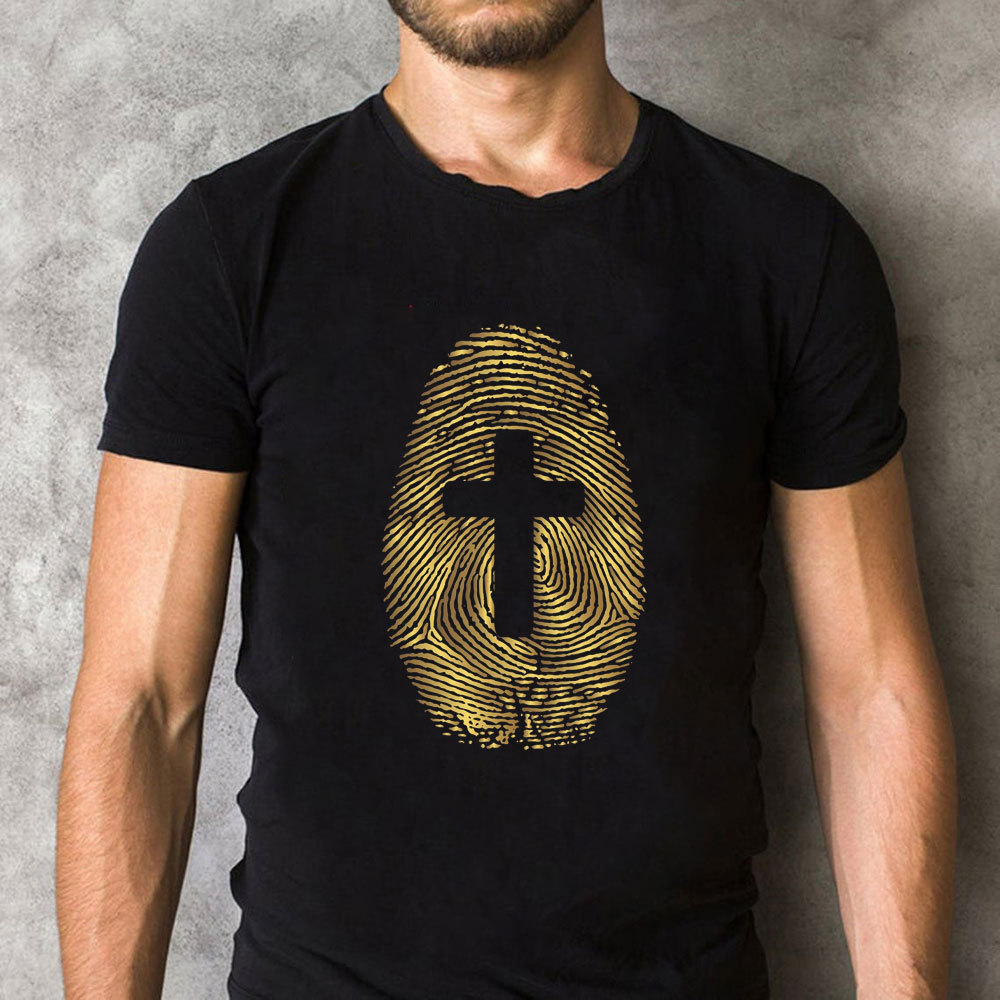 Fingerprint Cross Christian T-Shirt