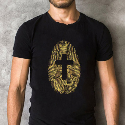 Fingerprint Cross Christian T-Shirt