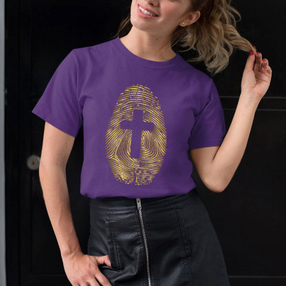 Fingerprint Cross Christian T-Shirt