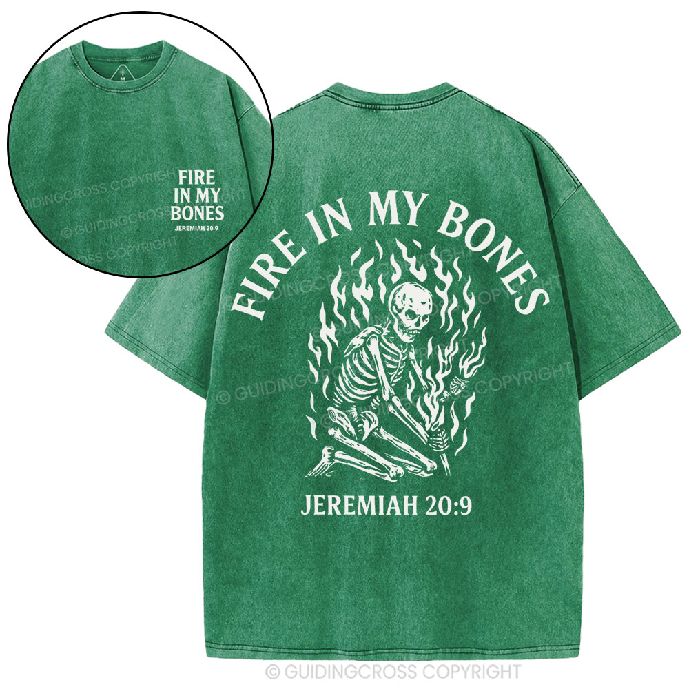 Fire In My Bones Christian Washed T-Shirt