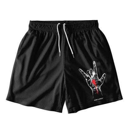 Frist Love Black Christian Mesh Shorts
