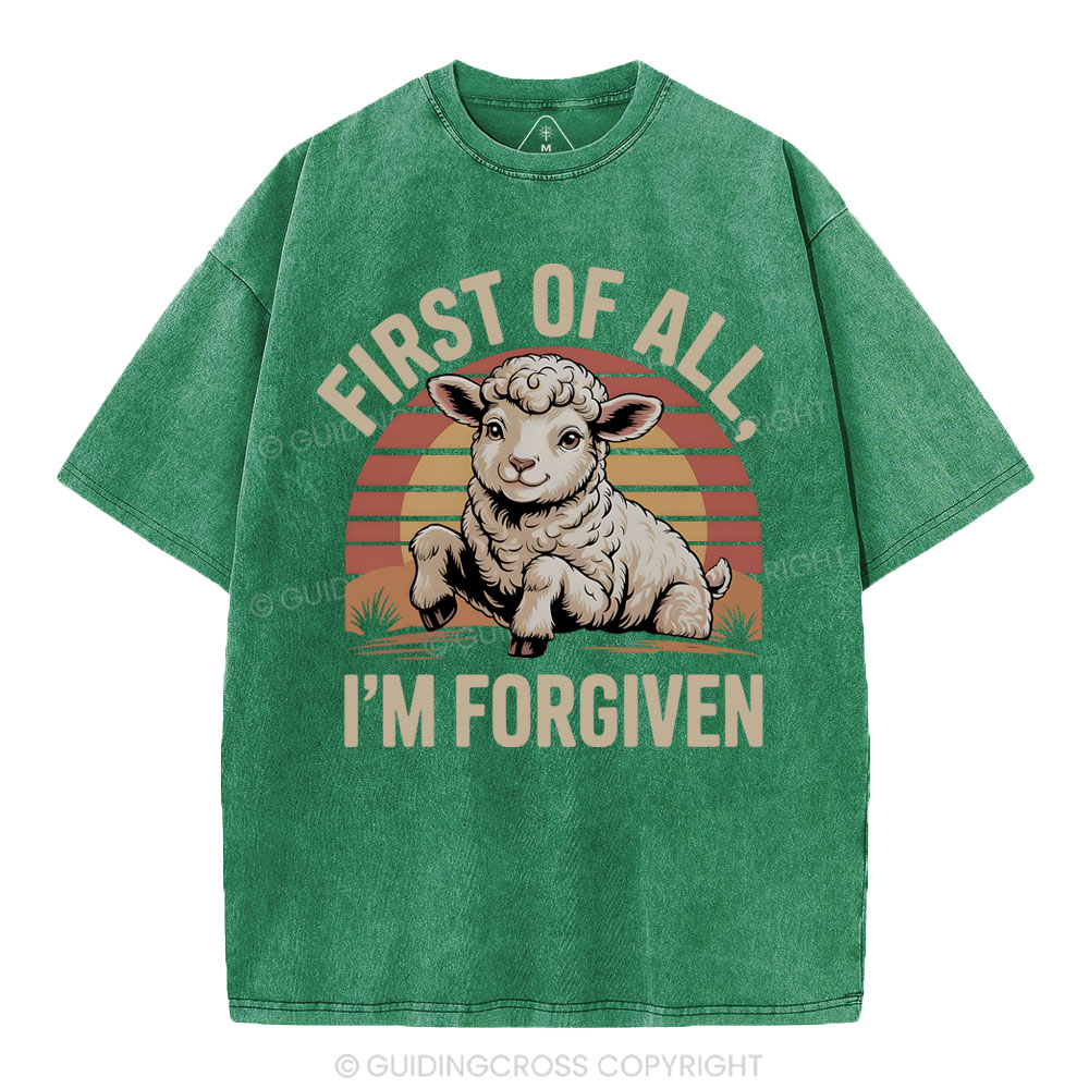 First Of All I'm Forgiven Christian Washed T-Shirt