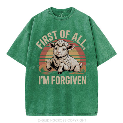 First Of All I'm Forgiven Christian Washed T-Shirt