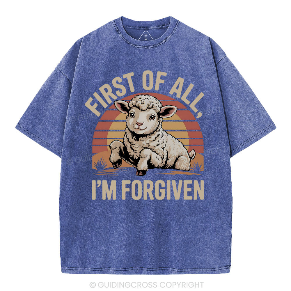 First Of All I'm Forgiven Christian Washed T-Shirt